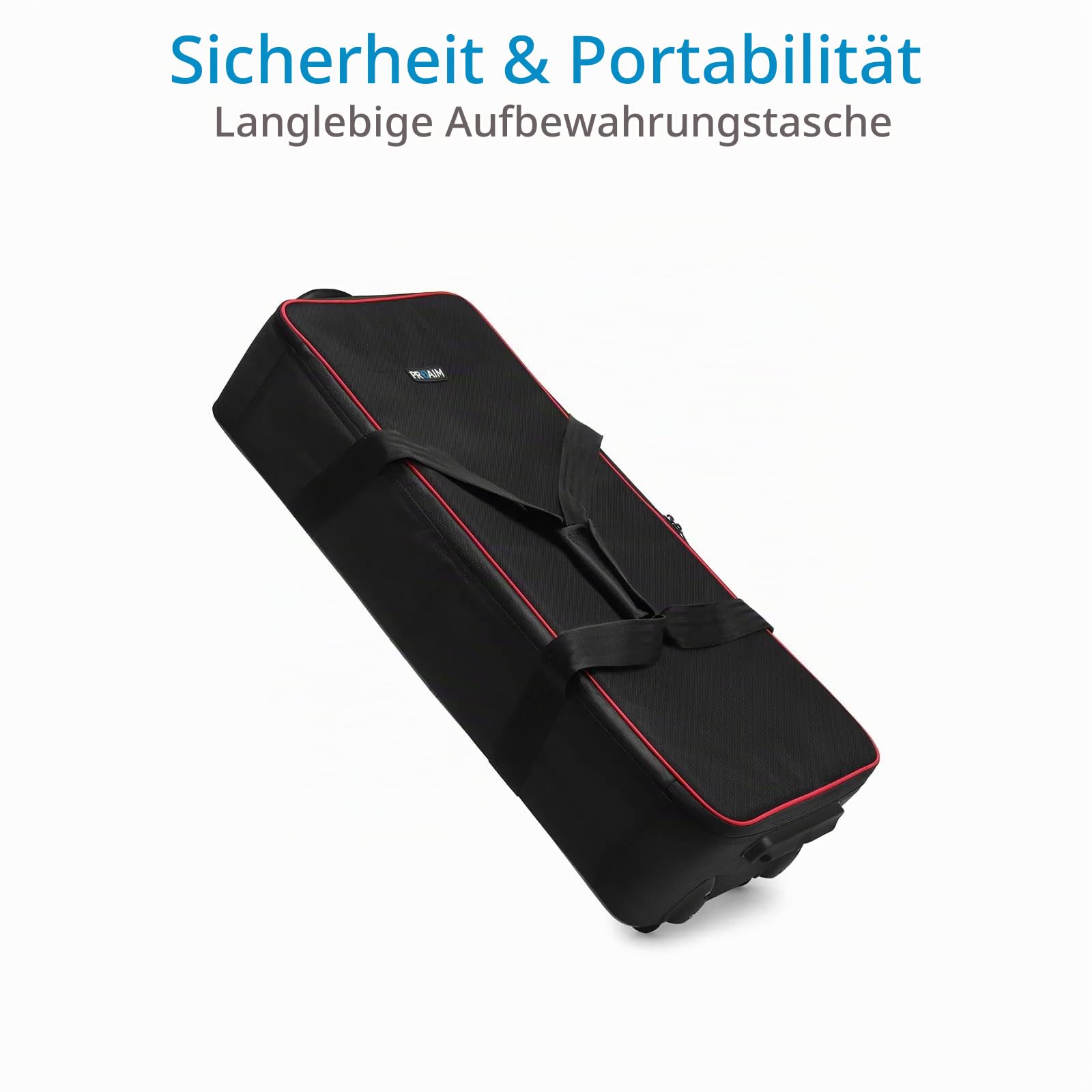 PROAIM Breeza Pro Kamerawagen mit Schiene. Mitchell, 75 mm, 100 mm Schüsselhalterung. Nutzlast bis zu 50kg / 110lb (DL-BRZP-01) | 16-Rad-Dolly mit Doppelkugellagern; Mitchell + 75/100mm Bowl-Mounts, Teleskopklemmen & gepolsterter Tasche