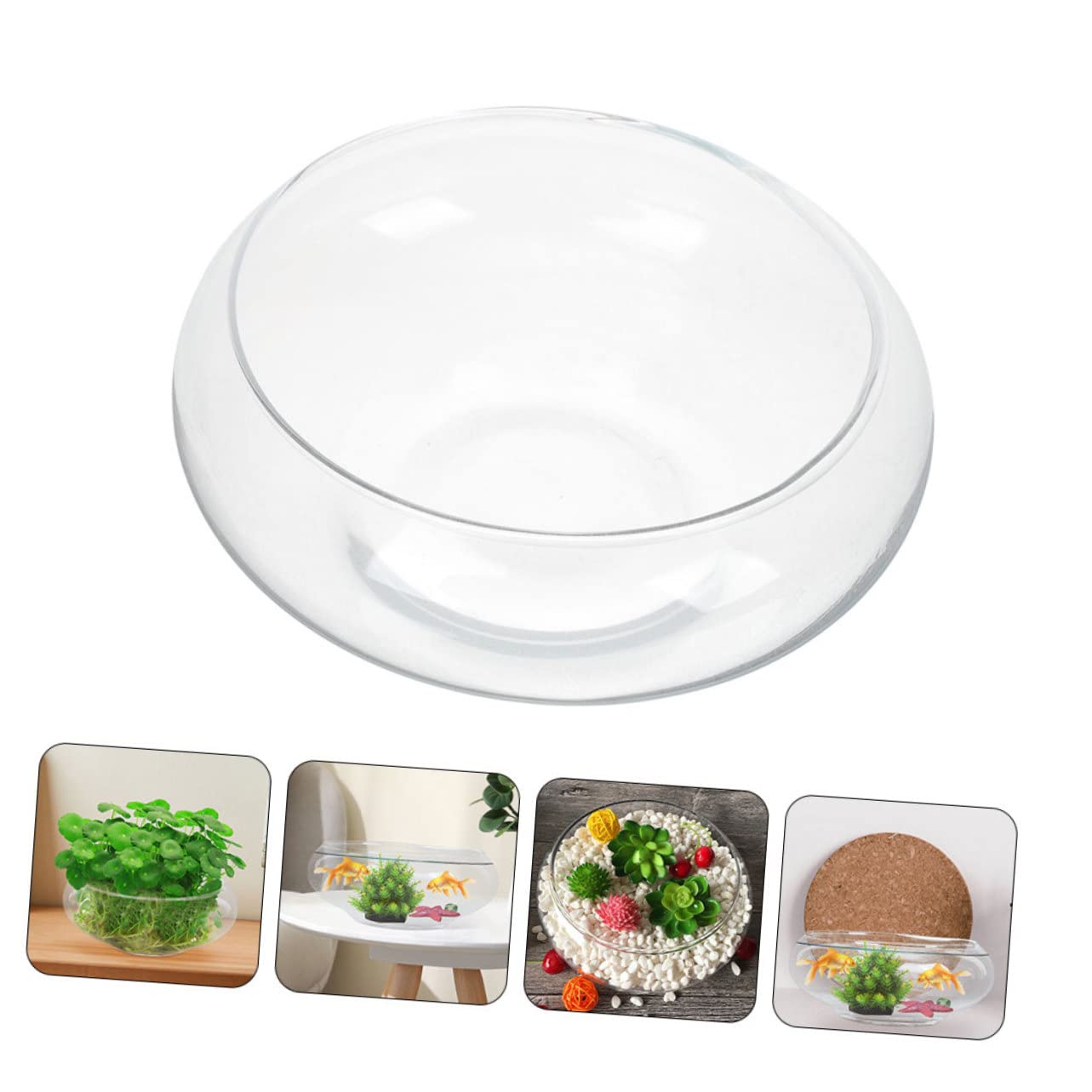 POPETPOP Maceta de Cristal Olla multifunción Olla Multifuncional decoración del Escritorio de Trabajo tazón de Burbujas de Vidrio decoración Retro Planta Maceta hidropónica pecera Loto