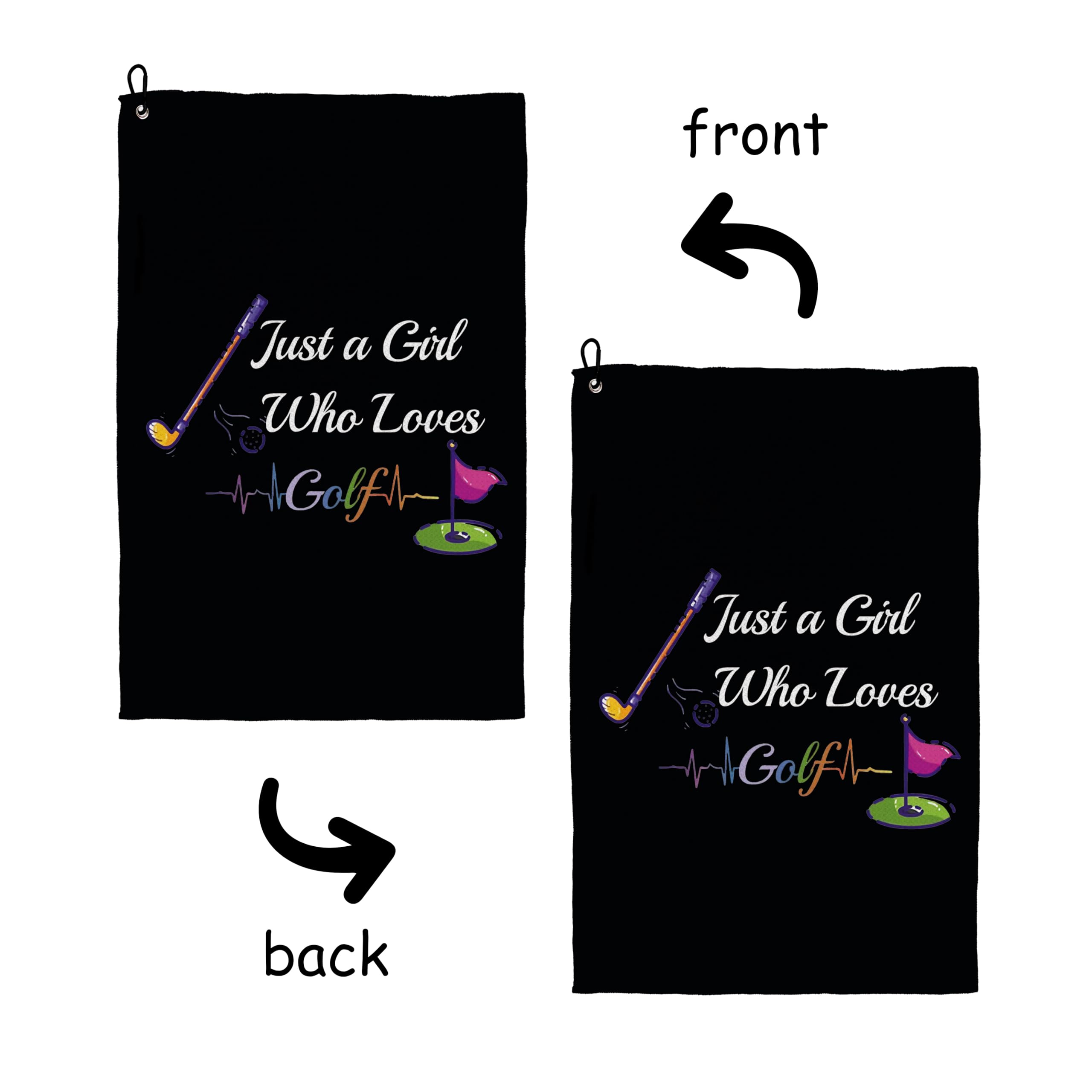 QGFM Women's Golf Towels with Clip - 16x24 for Golf Lovers
