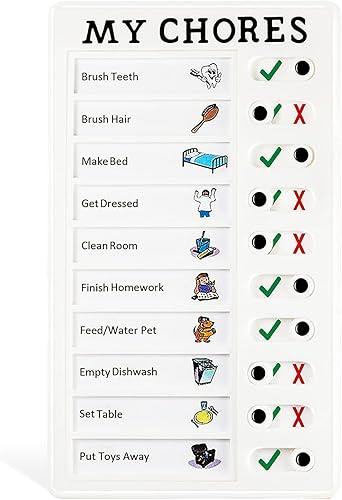 Lista de verificación de My Chores Chart, tablero de notas con deslizador, planificador de lista de tareas diarias portátil de plástico, lista de