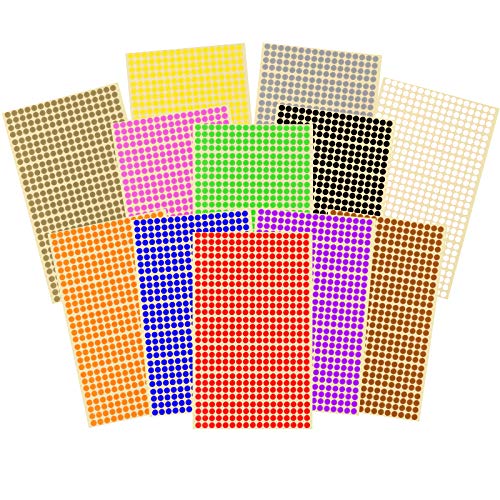 7,140 x Black Sticky Dots - 6mm - Round Colour Coding Dot Stickers - 15 Sheets - Image 2