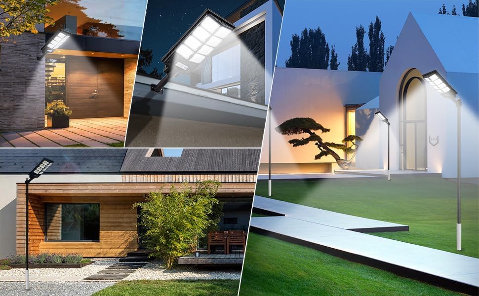 Miniatura 8 de Luces solares para exteriores, luces LED de 500 W con sensor de movimiento, con control remoto, luces de pared de seguridad solar IP66 Waterpro