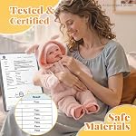 BABESIDE 15-Inch Lightweight Baby Doll with Baby Feeding Set – Easy to Hold with Cuddly Soft Body – Realistic First Doll Real Life Baby Girl for Kids 3+ Pretend Play