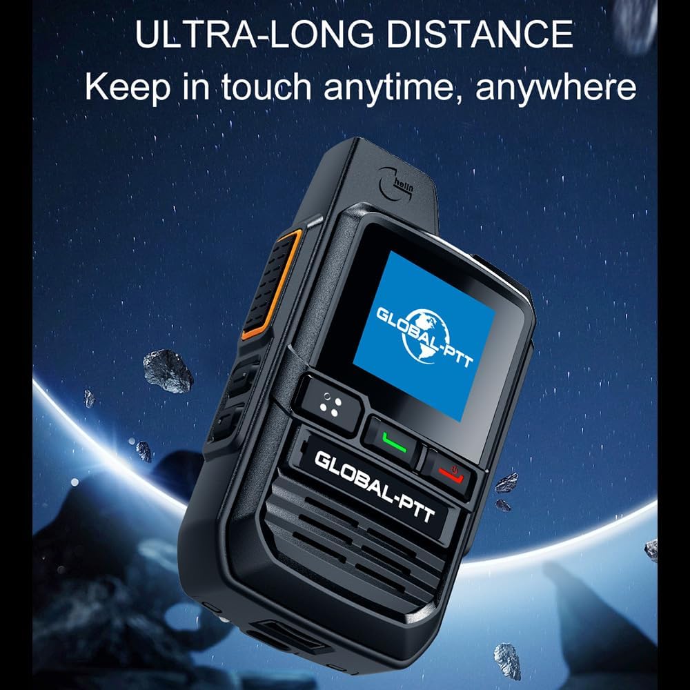 2PCS Global-ptt G0 4G POC Mini Walkie Talkies, US Version, Two Way Radio, Unlimited Long Range, Professional, Adult LTE, 5000 Miles, Outdoor Organizer with Yearly Sim (2PCS with US+CA+ME SIM)