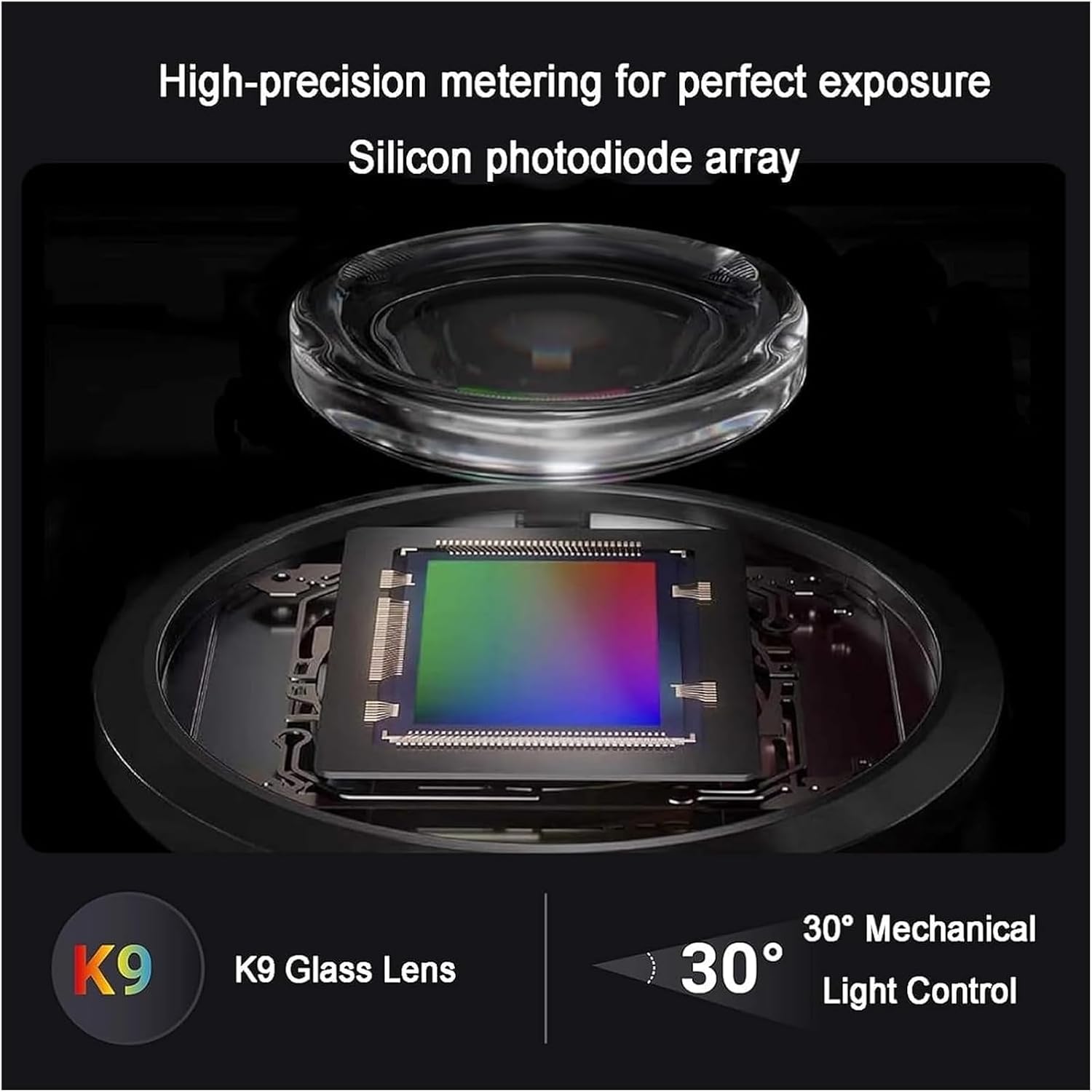 Photography Set-top Reflection Camera Light Distance Meter, Camera Light Meter, Pre-Installed Cold Shoe, Real-time Metering/Range Measurement Tool