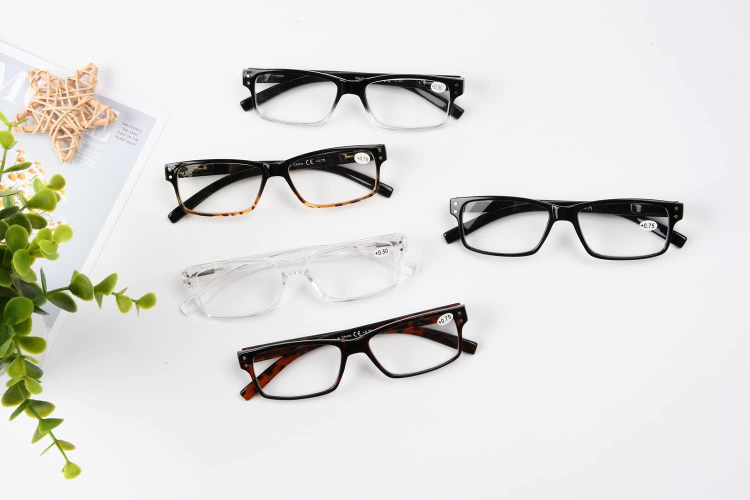 Eyekepper Vintage Reading Glasses for Men - 5 Pack Spring Hinges Classic Readers - Image 7