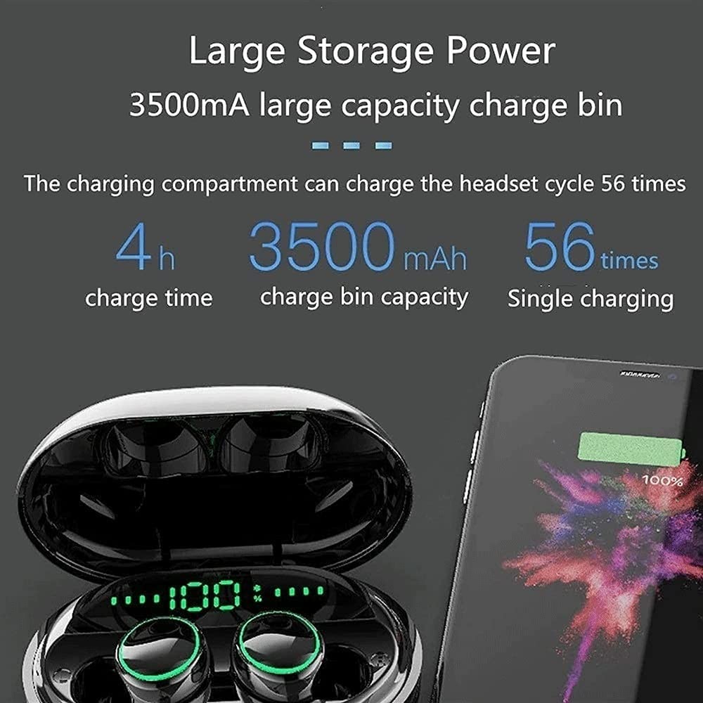 ARTSZY Ganci Auricolari in Esecuzione Wireless Bluetooth Earphone 5.0 Cuffie Wireless in Ear Resistenza al Sudore W/Mic Ricarica Pacco Batteria Integrato for Palestra di Allenamento
