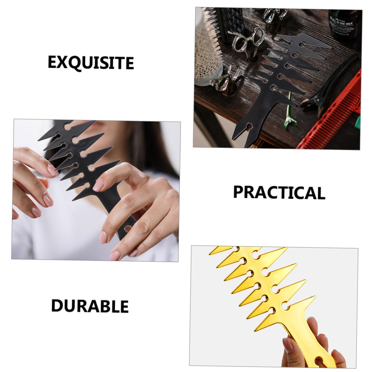 Healeved 6piezas Peine De Peluquería Retro De Peines De Estilo Multifuncional Para Salón Para Cabello Rizado y Lacio Para Uso Diario y Viajes