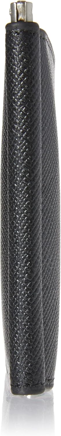 Armani Exchange A|X mens Plate Logo Saffiano Leather W/Money Clip Bifold Wallet, Black, Small US - Image 3