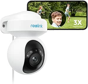 Reolink Spotlight Camera, 5MP PTZ WiFi Security Camera Outdoor with 3X Optical Zoom, Full-Color Night Vision, 2.4/5GHz WiFi Camera with Human/Vehicle Detection, Auto Tracking, 2-Way Audio, E1 Outdoor asin的图片