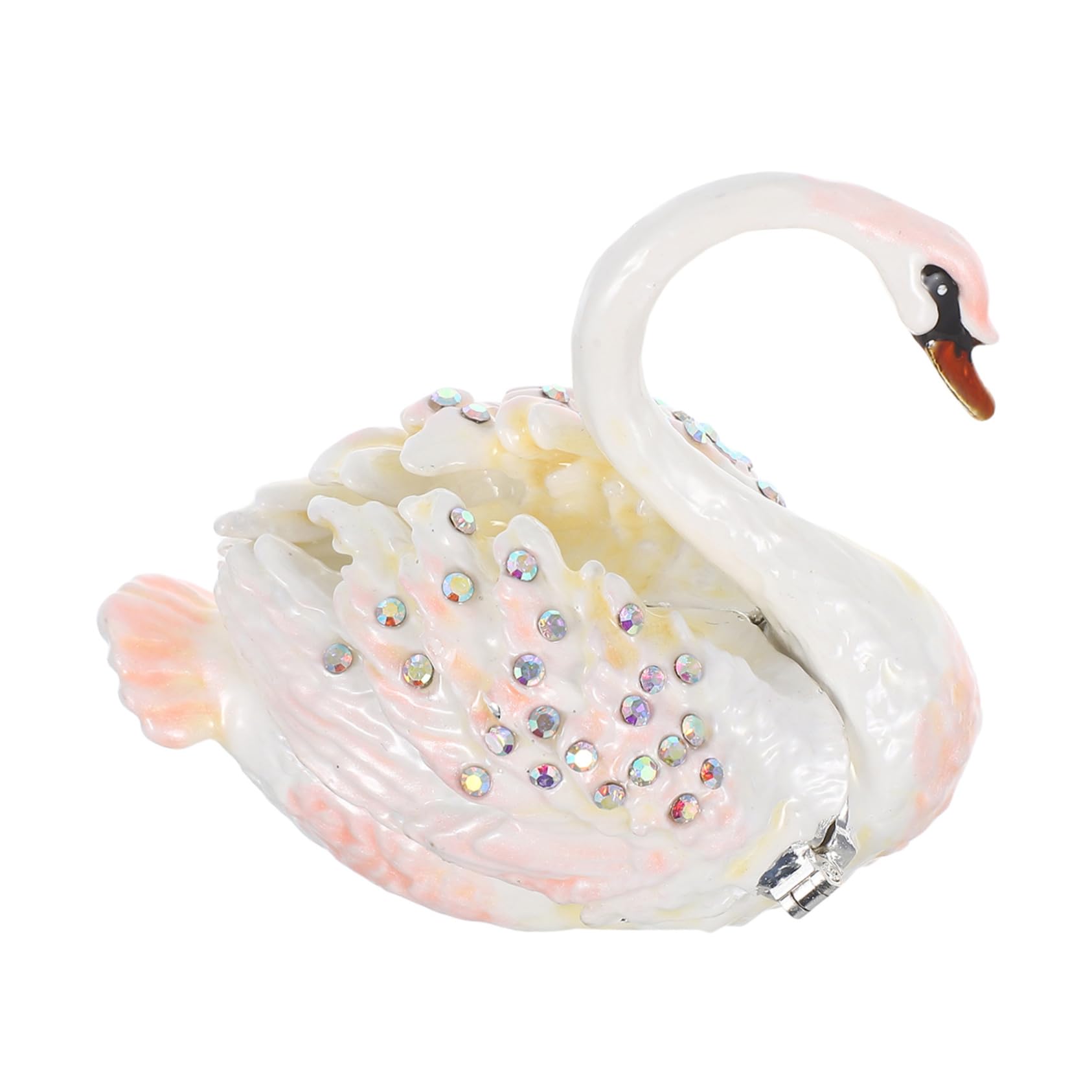 Boîte à bijoux cygne Alipis en alliage vintage pour rangement de petites bijoux