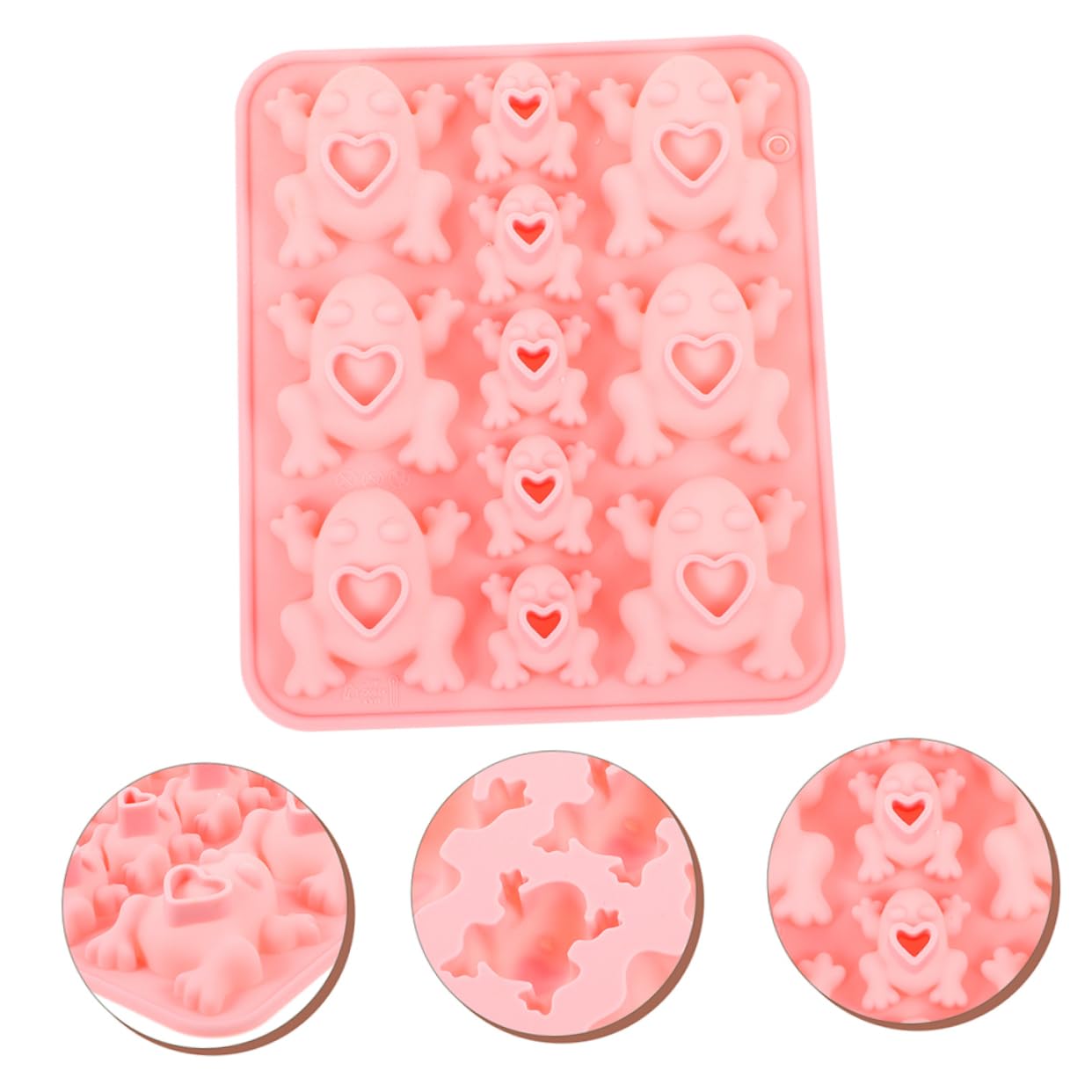 Uonlytech 5 Ensembles Moule En Silicone Grenouille Moule A Gateau Décoration Grenouille À Bonbons le À Chocolat Chocolat Gel De Silice Rose 2 Pièces * 5