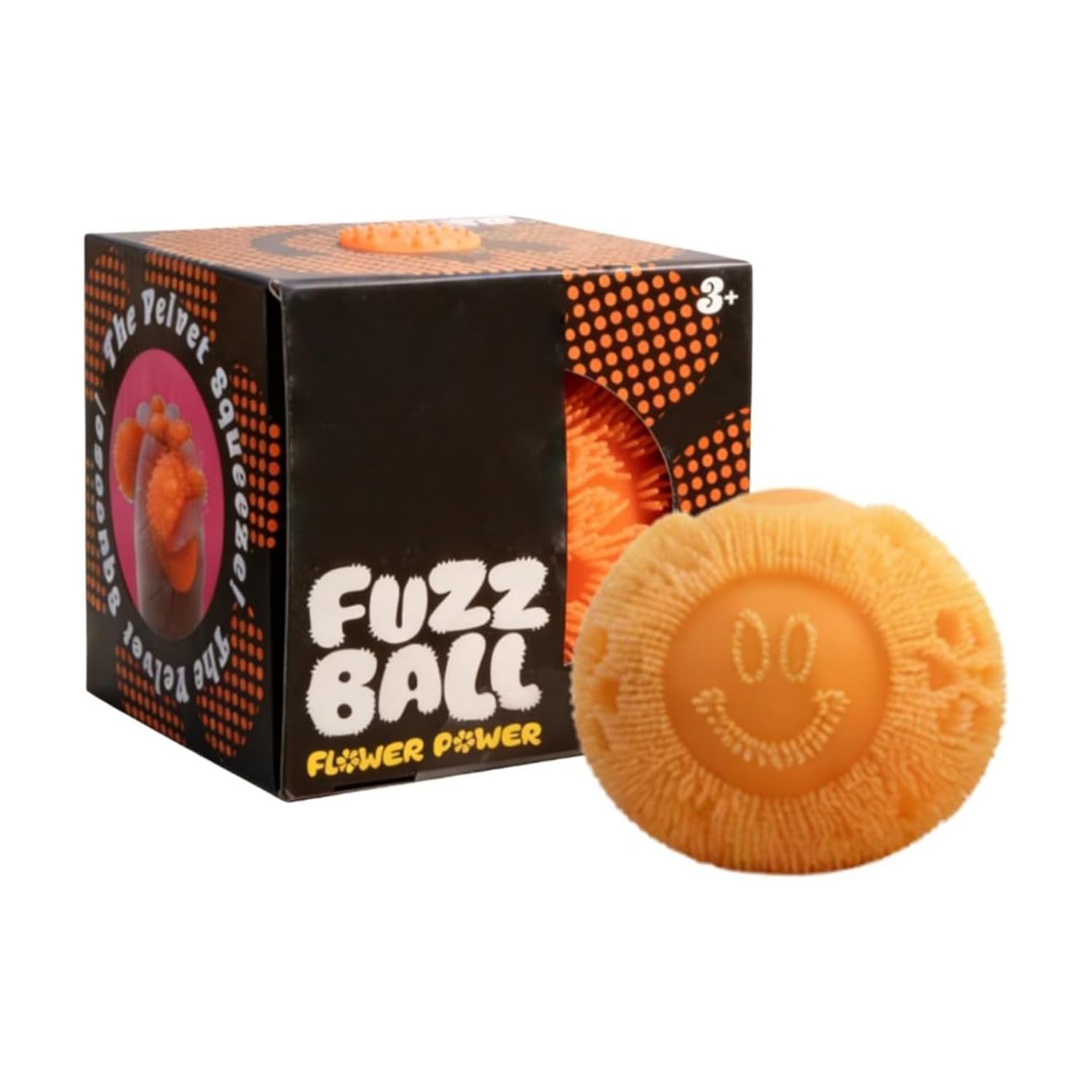 Fuzz Ball Smiley Face Squeeze Toy,Soft TPR Spiky Sensory Ball for Anxiety Relief, Squishy Stress Ball,Easter Birthday Party Gift, Stress Anxiety Relief for Adults and Teens with Autism Hands (Yellow) — image 1