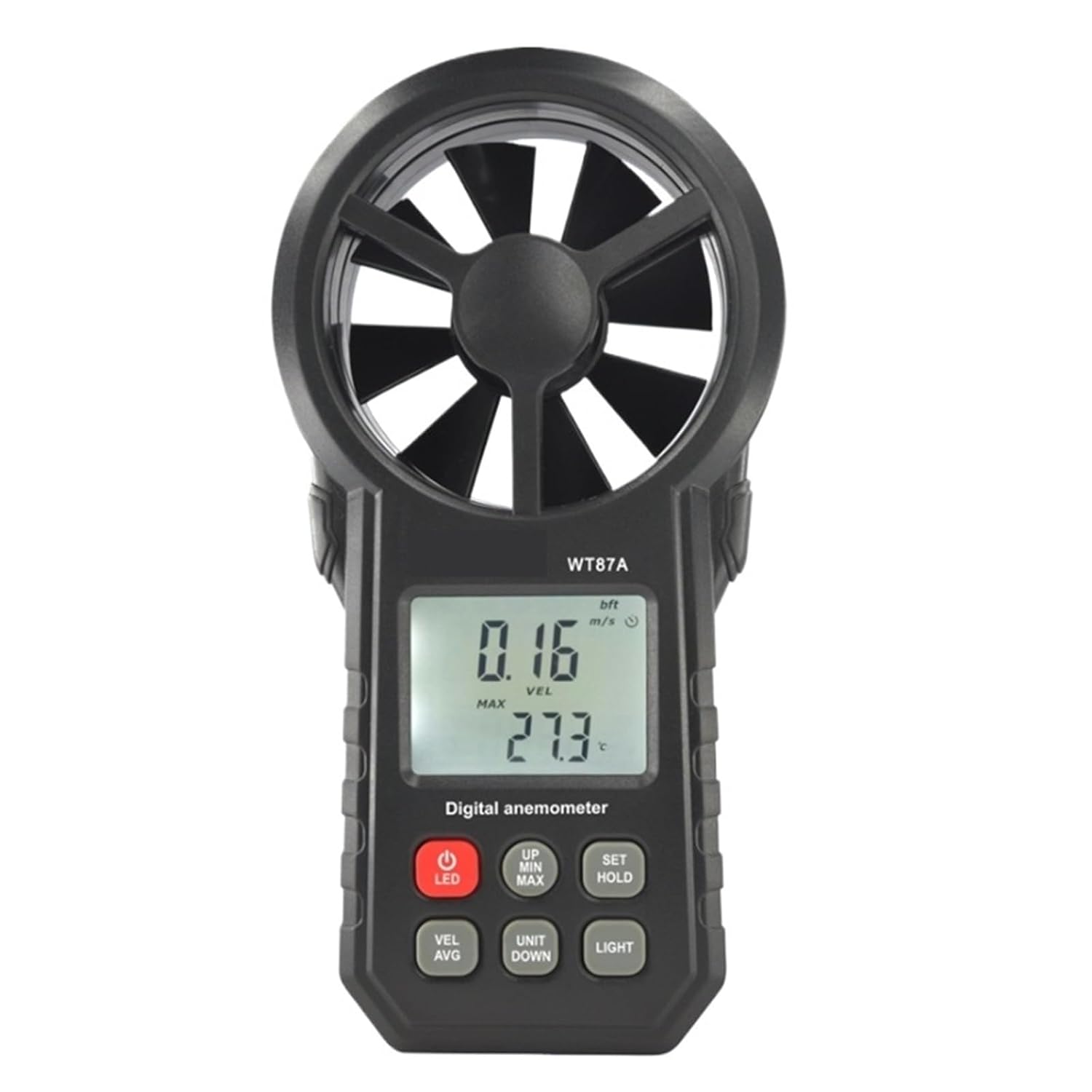 WT87A Portable Digital Anemometer Thermometer Real-time Anemometro Wind Speed Air Velocity Temp Gauge Meter Wind Cold Indicator