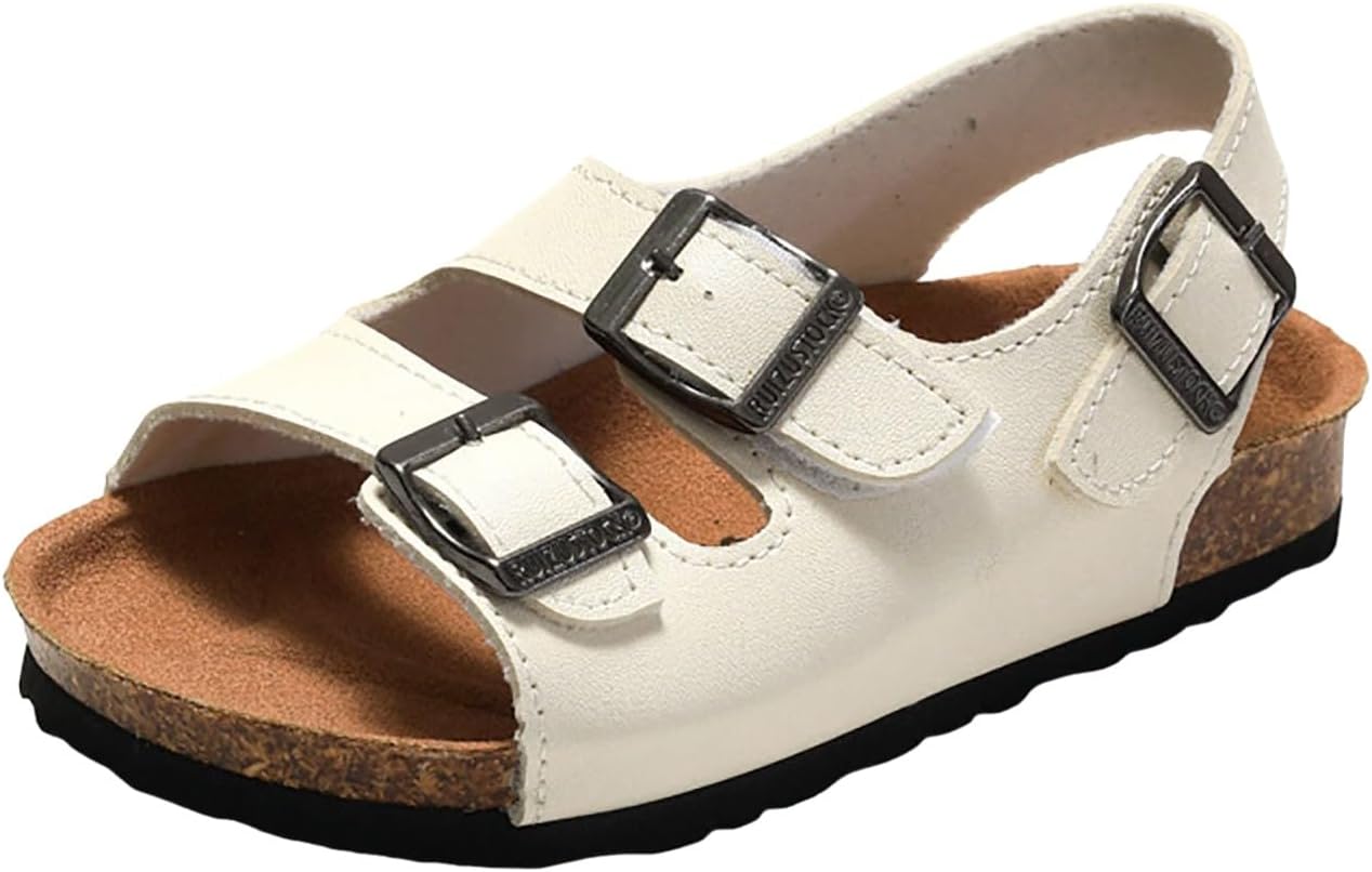 IWIHMIV Girls Walking Sandals Boys Breathable Lightweight Sport Sandals with Hook and Loop Comfortable Soft Sole Shoes
