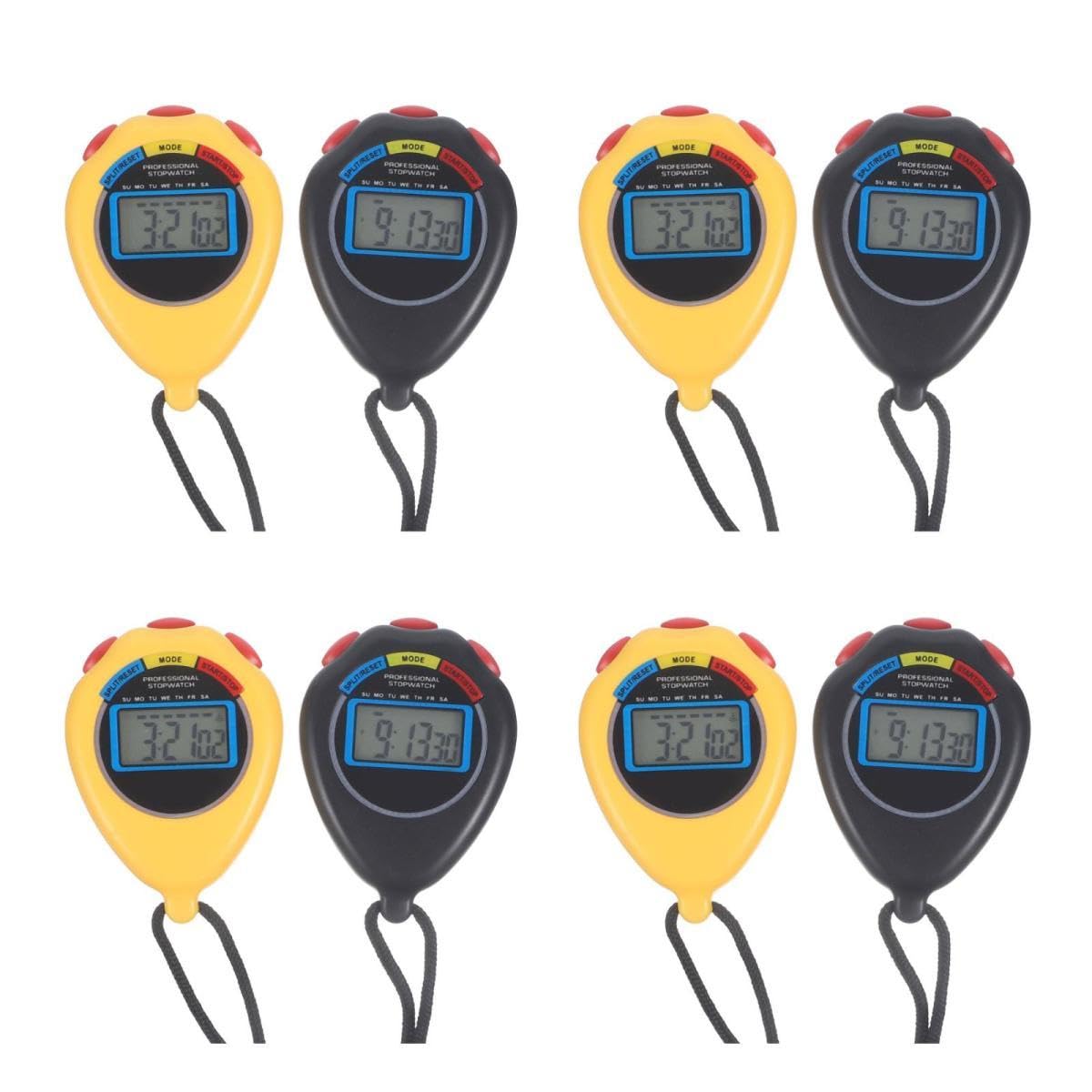 Sosoport 4 Set Cronometro Di Atletica Leggera Multi Interruttore Elettrico Punti Vendita Radio Temporizzatore Della Sabbia Timer Display Cronometro A Intervalli Tappo Addominali 2 Pezzi * 4