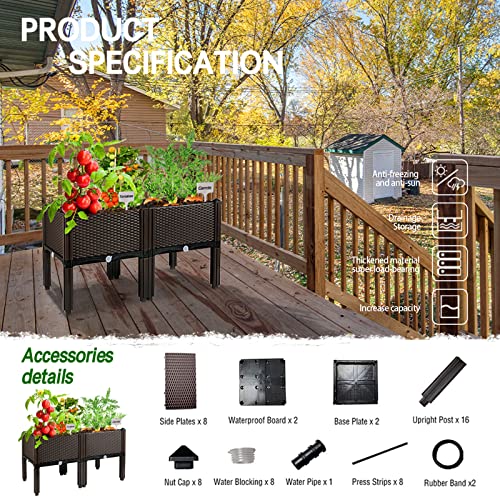 Nacreen Raised Garden Bed With Legs Planters For Large Planters Outdoor Plants Elevated Plastic Garden Planter Boxes Plant Pots For Patio Backyard Porch Deck To Planting Flowers Vegetables And Herbs #TOP5