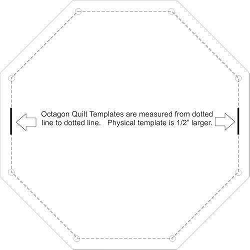 Miniatura 2 de Plantilla de edredón octágono acrílico a elección de tamaño (4 pulgadas)