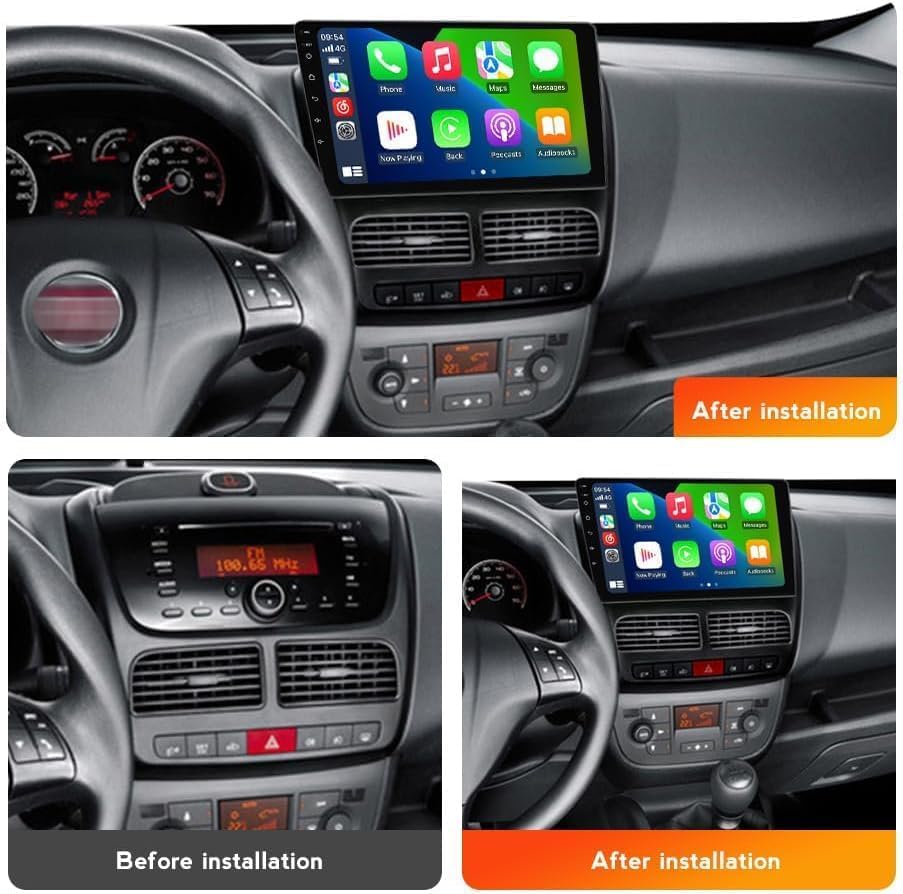 Remplacement Autoradio Doblo 2010-2015 Android Auto et GPS 9'' - 2