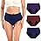 Molasus Incontinence Underwear for Women High Absorbency Period Leakproof Cotton Underwear Heavy Flow Menstrual Protective Panties Bladder Control Briefs 3 Pack,Multicolor,Small