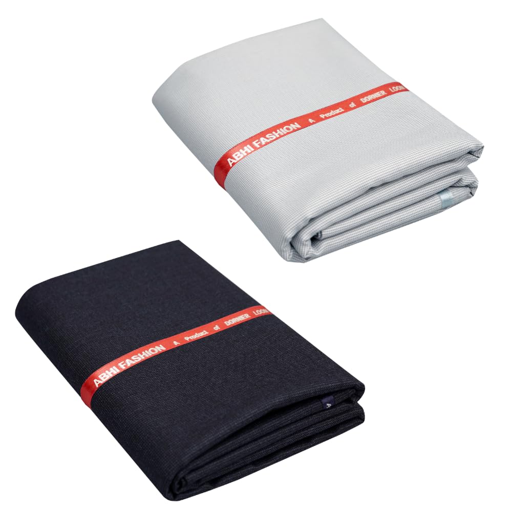 Men's Cotton Feel Unstitched Trouser Fabric For Men (Pack Of 2)-picture-26