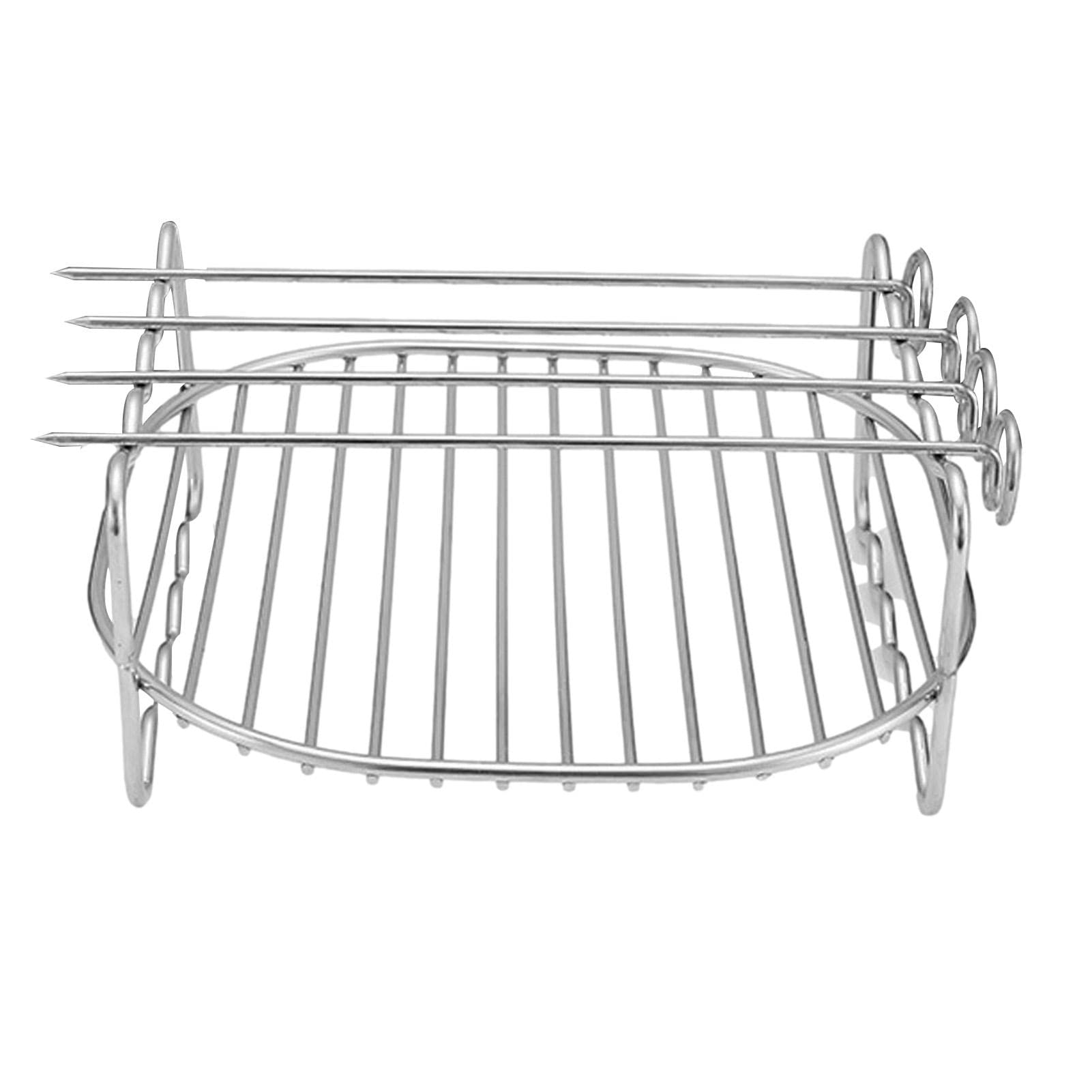 Gimocool 1 Air Fryer Double Layer Rack, Air Fryer Rack, Multi-Purpose Air Fryer Accessories With Skewers, 6, 7, 8 Inch Stainless Steel Airfryer Grill Pan For Barbecue, Roasting Oven, Air Fryer