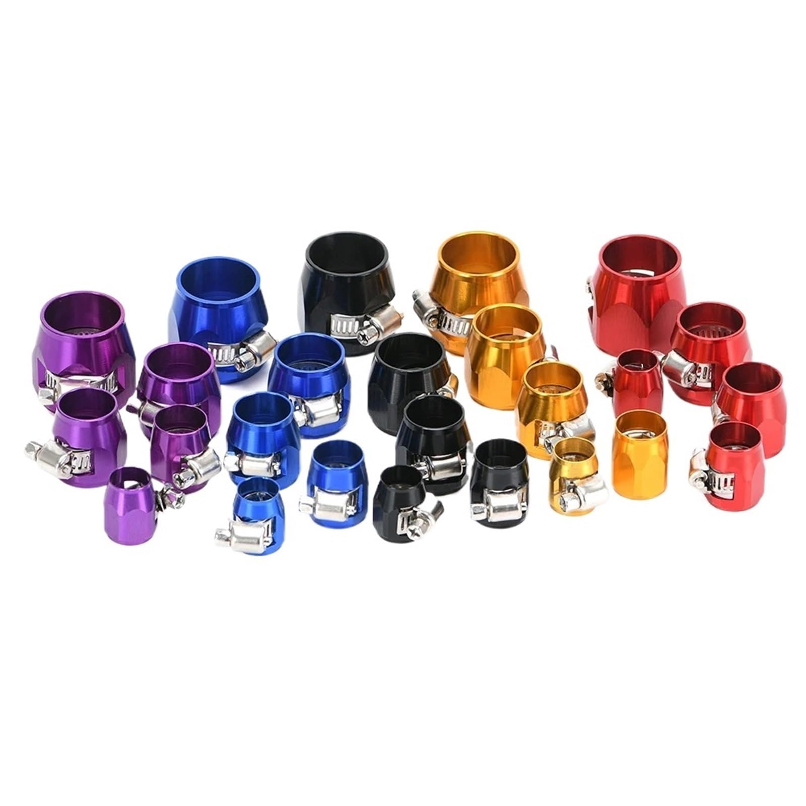 Lot de 10 colliers de serrage hexagonaux AN4 AN6 pour tuyau de carburant, d'huile et d'eau - Pour une installation propre (ivoire)