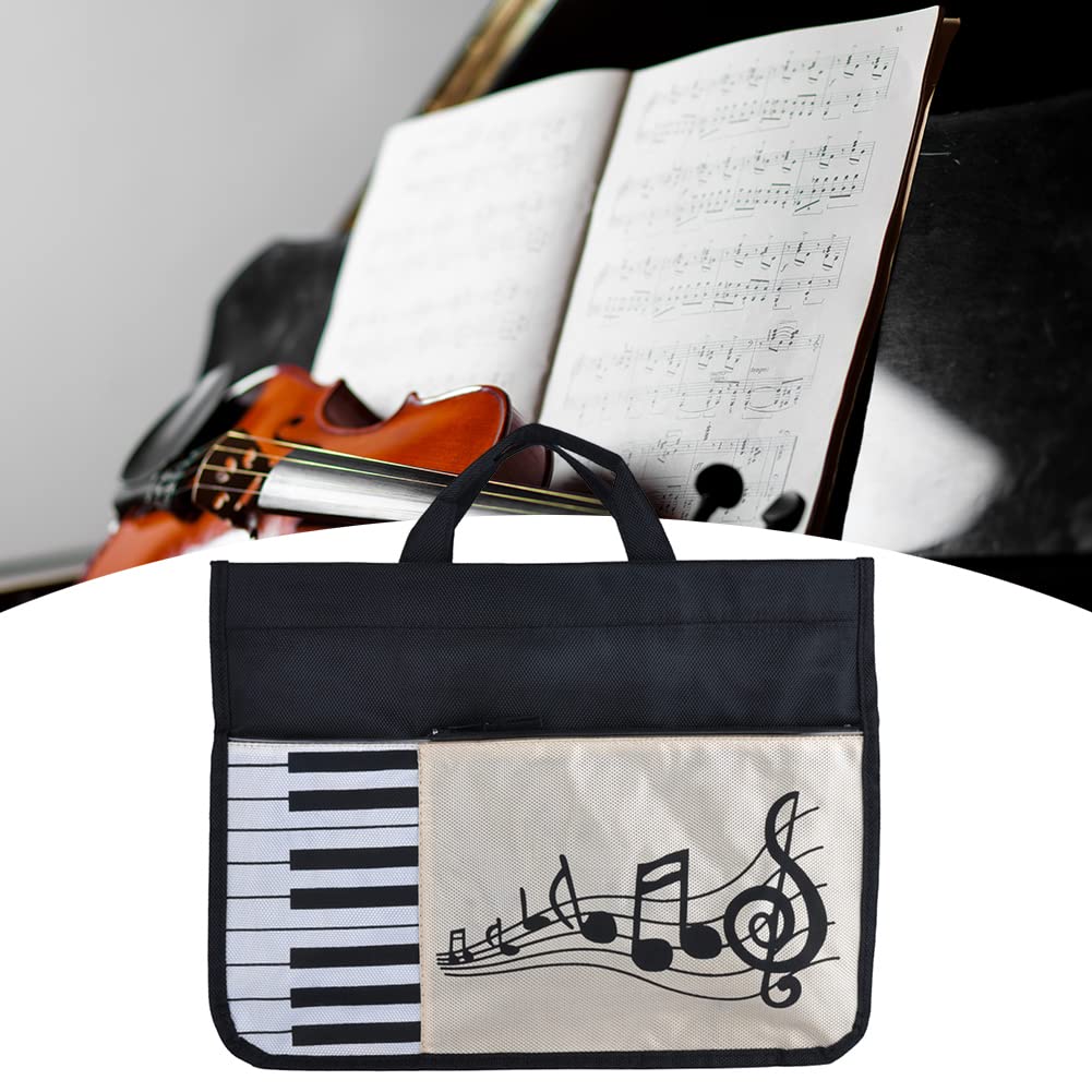 Music Bag - Borsa per la musica, in cotone spesso, con motivo musicale, motivo note, a, 1