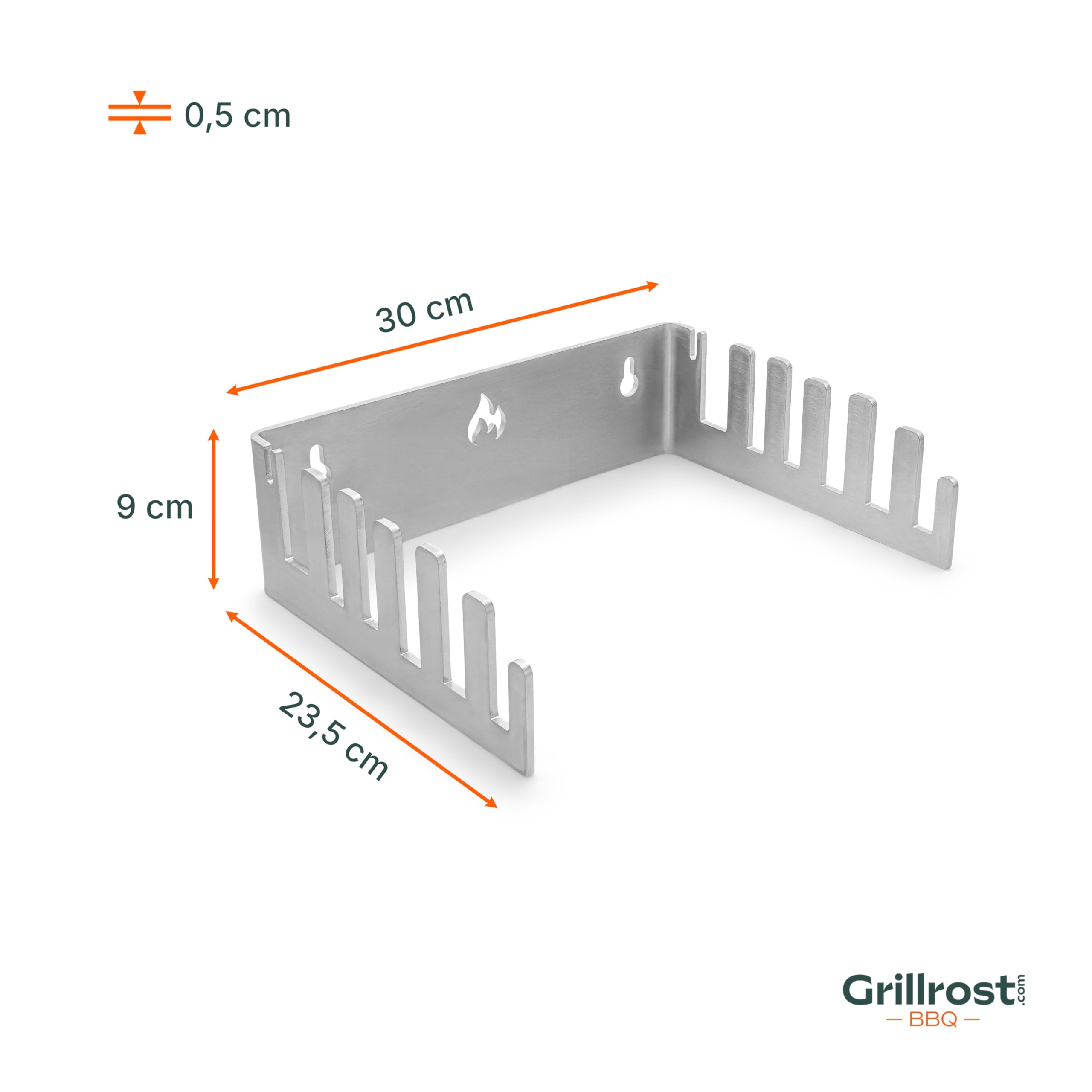 Uchwyt rusztu do grilli ceramicznych | bardzo solidny - wykonany z 5mm stali nierdzewnej | wreszcie porz±dek na grillu