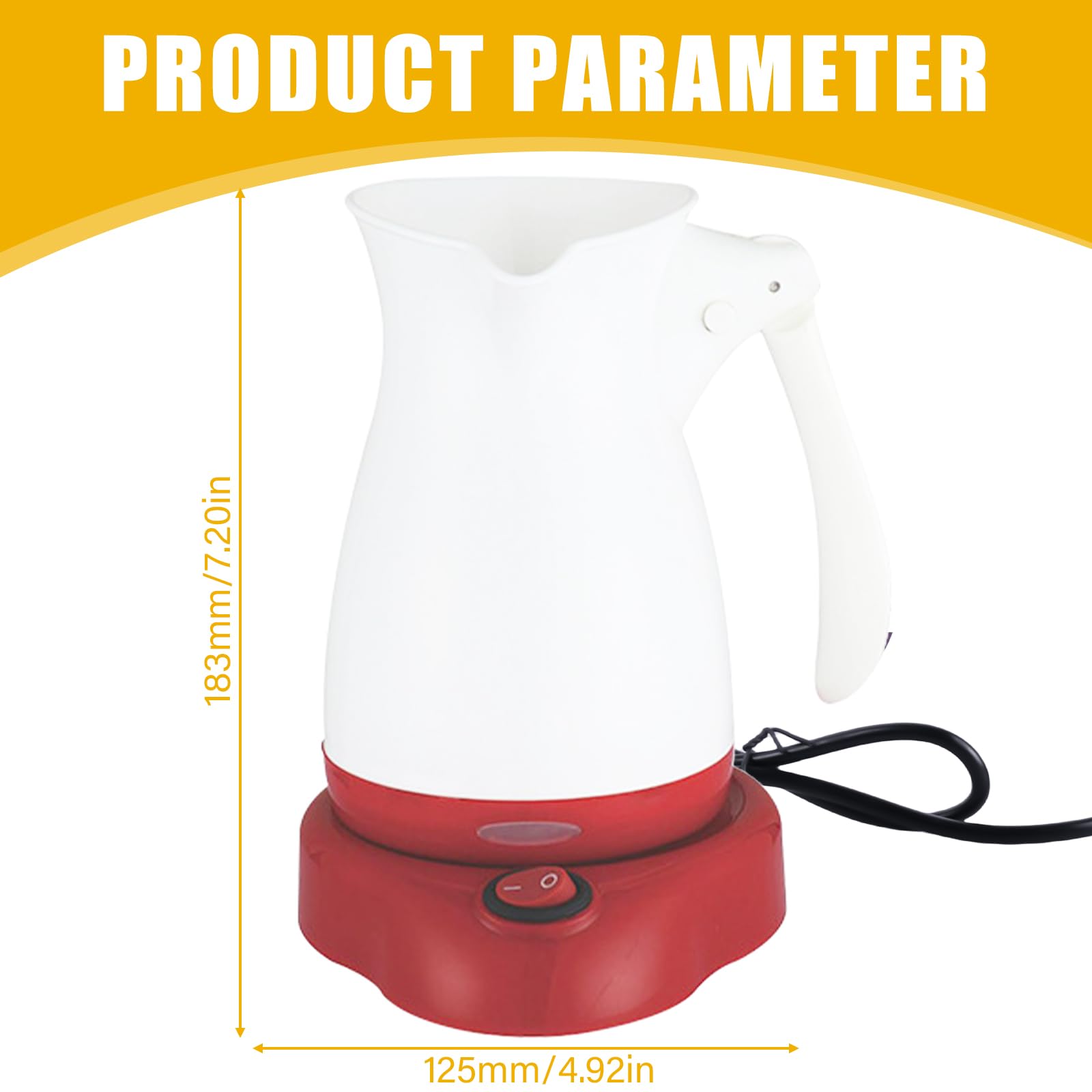 Elektrische Kaffeekanne, 500ML 500 W Elektrische Türkische Kaffeekanne, Türkisch e Kaffeekann e, Türkischer Kaffeekocher Für Zuhause,Büro, Weiß