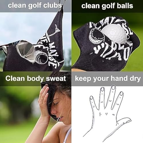 Golf Lustige Geschenke für Männer, Ehemänner, Freunde und Väter, Neuheiten: Personalisierte Handtücher für Golftaschen mit Clip, Geburtstag (Golf#3)