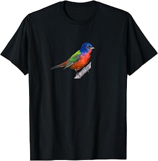 Painted Bunting Shirt Bird Watcher Cardinal Canary Finch T-Shirt