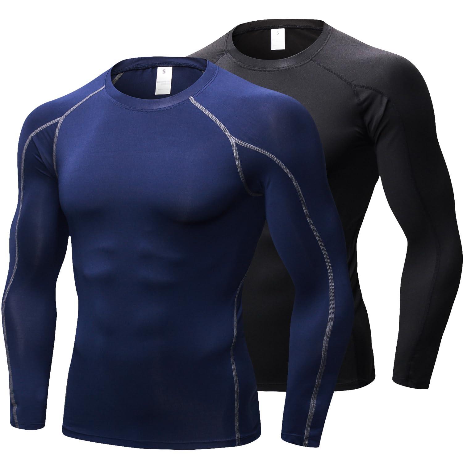LNFINTDO 2er Pack Herren Kompressionshose Lang Laufhose Schn