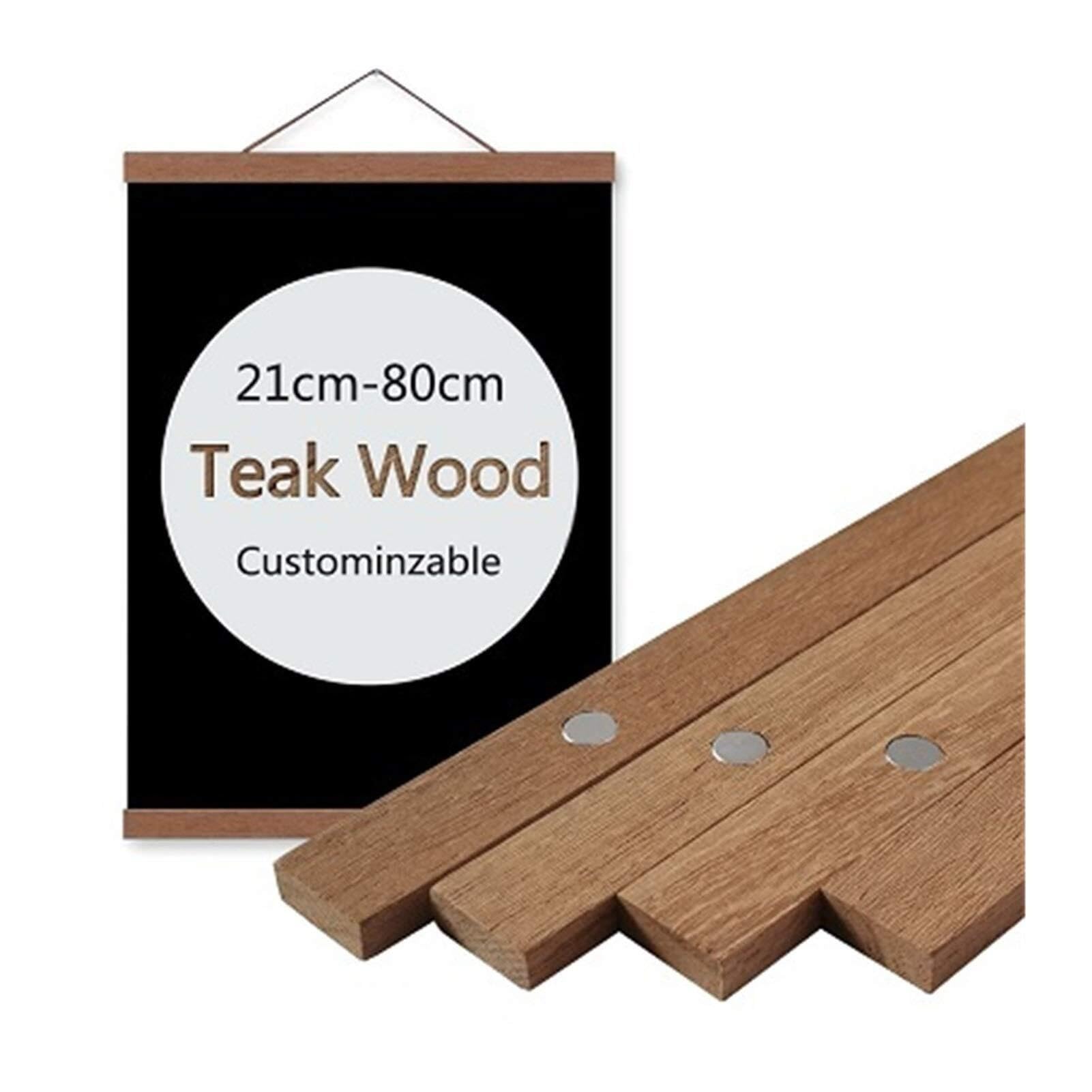 Photo Frames 21-70 Cm Painting Frame Magnetic Wooden Hanger Wood Photo Canvas Poster Art(Teak Wood,21cm)