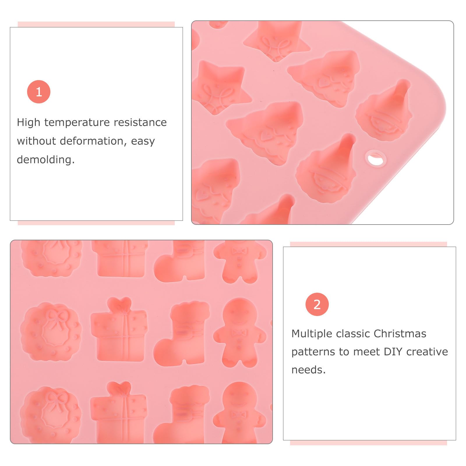 Toyvian 10 Unidades Moldes de Silicona Navideños 3d de 21 Cavidades para