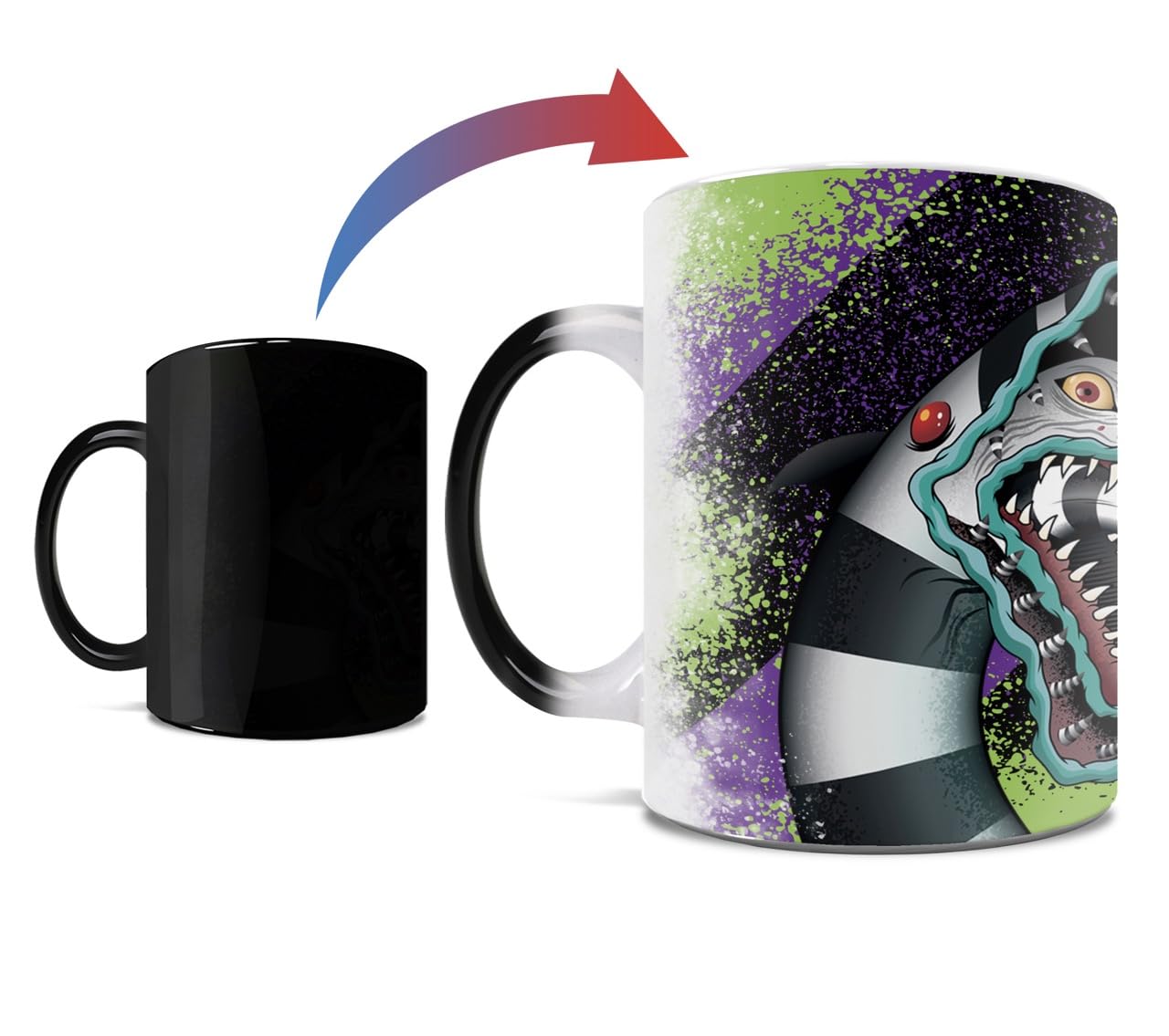 Morphing MugsBeetlejuice – Sandworm – One 11 oz Color Changing Ceramic Mug – Image Revealed When HOT Liquid Is Added!