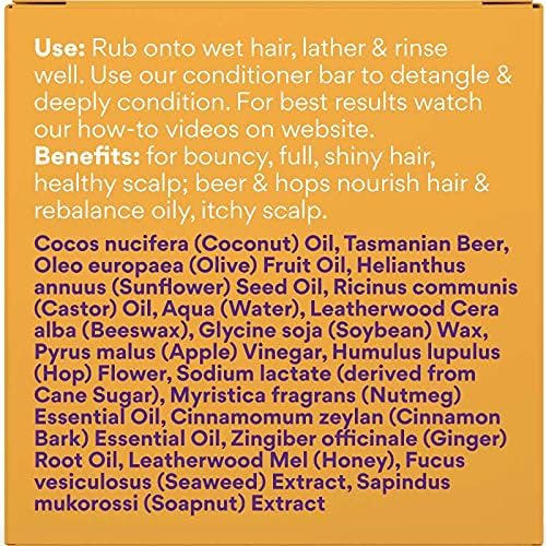 Real Beer Shampoo Bar from Beauty and the Bees Tasmania Australia 100% Natural - No Plastic Bottles - Image 5