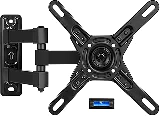 Support Mural TV pour Écran 17-39" LED LCD Plasma et Courbé, Bras TV Inclinable et Orientable VESA Max 200x200mm Capacité Max de 15kg