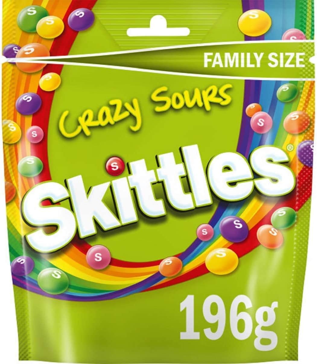 Crazy Sour Flavoured Candy, Mixed-Fruit, 196 Grams