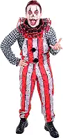 Fantasia Halloween Masculina Adulta Palhaço Assassino Circo do Terror Completa