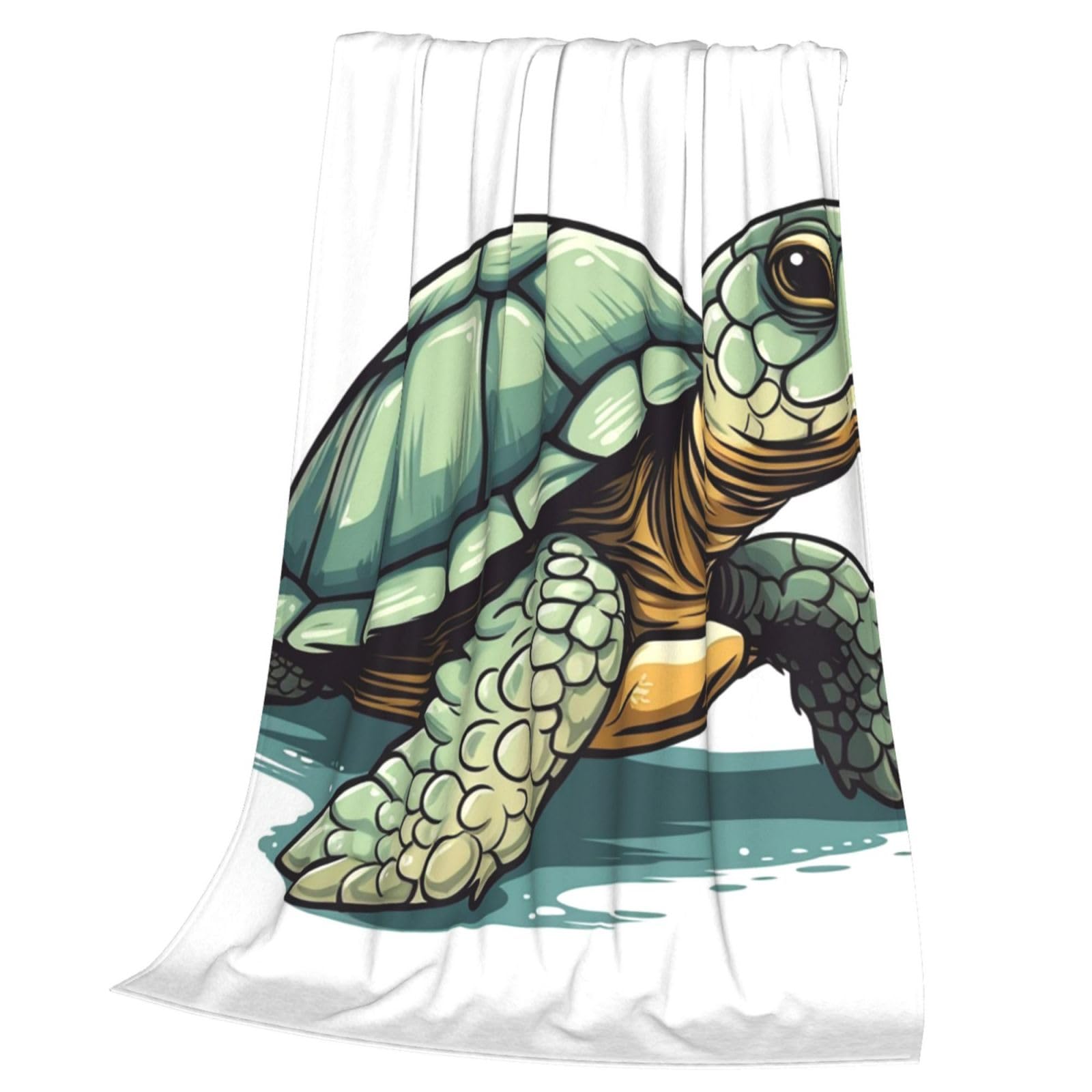 Couverture flanelle tortue idée cadeau originale et douce pour canapé