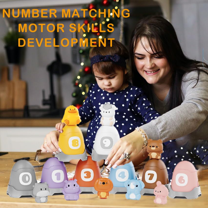 Image of Learning Toy Animals Toys Montessori 30 Pcs for 1 2 3 Year Old Toddlers Counting, Matching, Sorting Fine Motor Games, Christmas Birthday Gift for Baby Boys Girls Age 12-18 Months