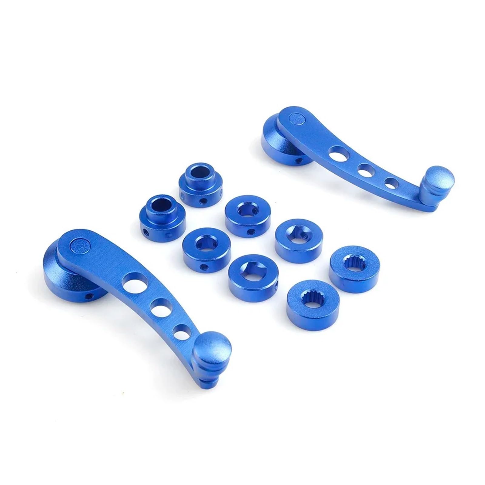 Lhdktee for Universal 2piece Aluminum Alloy Universal Car Window Handle Winder Riser Replacement Winder Crank Riser Kit Car Window Handle(Blue)