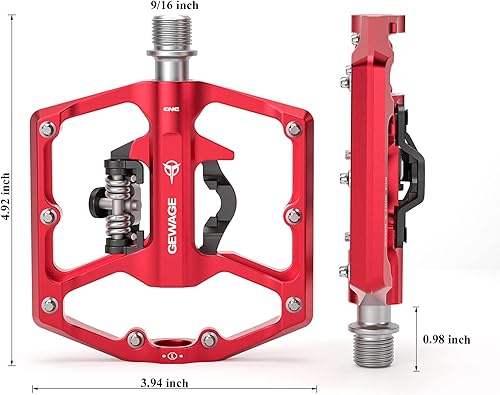 Miniatura 5 de Pedales de bicicleta de montaña - Pedales planos de bicicleta de doble función y pedales sin clip - Pedales de plataforma de 916 pulgadas