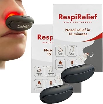 RespiRelief Red Light Nasal Therapy Instrument, Red Light Nasal Therapy Device, Red Light Nasal Therapy for Nose, Nose Rhinitis Treatment Device 2Pcs