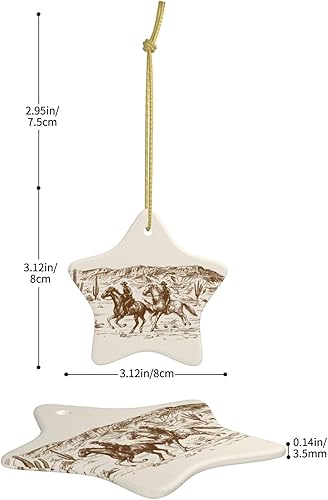 Miniatura 2 de Ciervo de pie en un bosque de ensueño-Adornos de Navidad 2023 Adornos de árbol de Navidad Cerámica Decoración de puerta de Navidad Decoración de