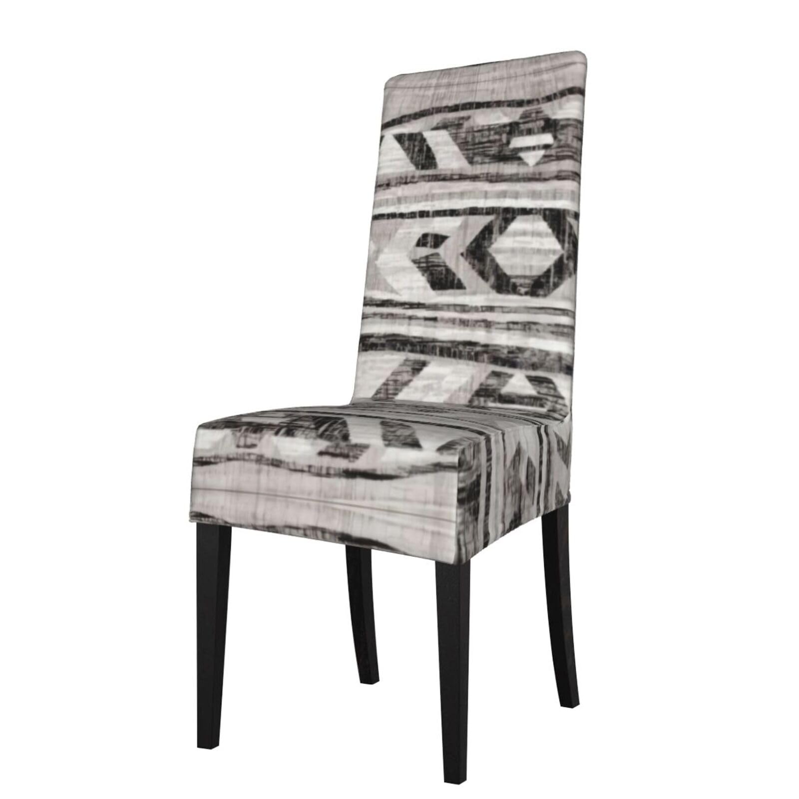 WHJDPP Grey Tribal Prints Dining Chair Throw Covers – Stretchy & Wrinkle-Resistant Seat Layers for Home, Hotel, and Event Decor