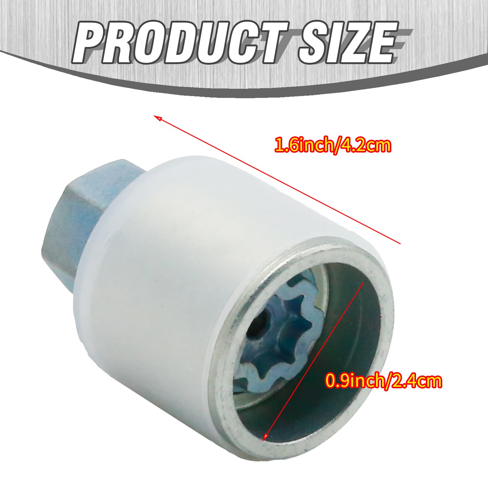 Hoypeyfiy 4F0689139C 814 Clé antivol pour écrou de roue de voiture, clé de remplacement robuste pour clé A-D numéro 814, lettre Q
