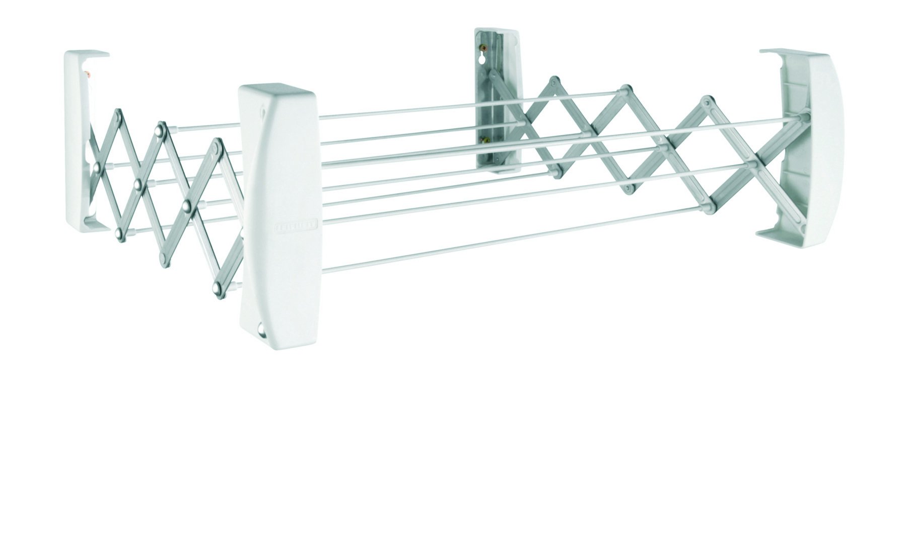 Leifheit Wandtrockner Teleclip 74 Extendable, 7,4m Trockenleine, ausziehbarer Wandtrockner, platzsparender Trockner, kompakt und robust, Wäschetrockner für die Wand, Wäschreck mit Wandmontage