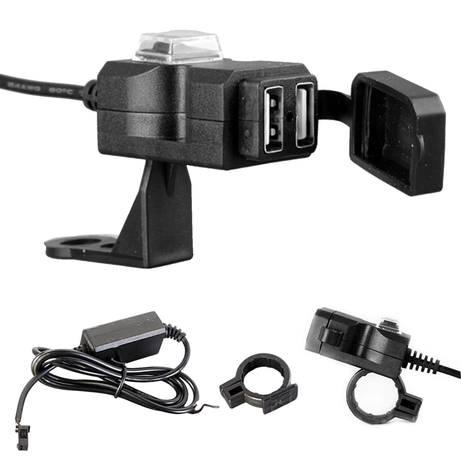 Cargador de teléfono para moto y soporte de carga rápida impermeable 8